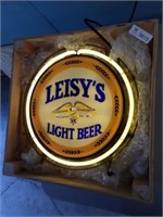 Leisy's Neon Beer Sign 17" Round