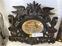 Carved Wood Framed Needlepoint