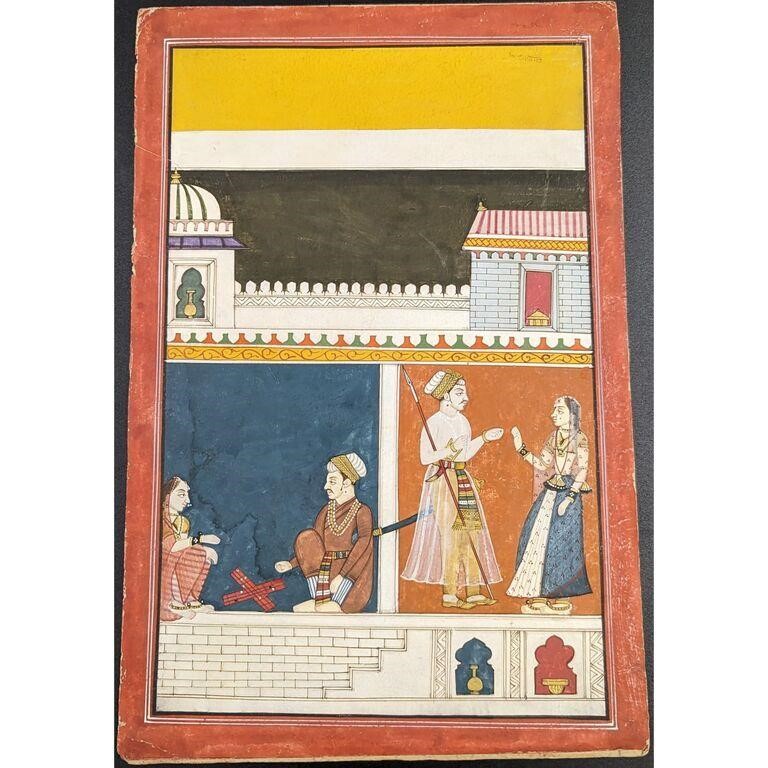 Indian Miniature Malwa School Painting From The R