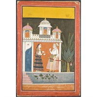 Indian Miniature Malwa School Painting From The R