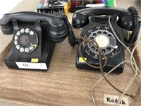 2 Rotary Telephones