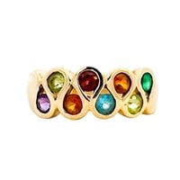 $2k Designer Rainbow Gemstone Ring 14k Gold