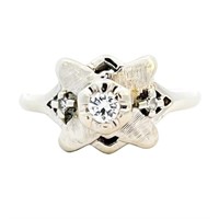 Art Deco Diamond Star Ring 14k WG