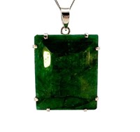 390 Carat Emerald Pendant Sterling Silver