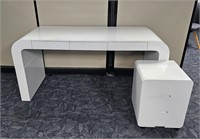 White Laminate Console Table & 3 Drawer Cabinet