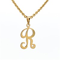 Letter "R" Initial Pendant 14k Gold