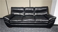 Three Cushion Vegan Leather Sofa