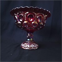 Amberina LE Smith Moon & Stars Stemmed Candy Dish