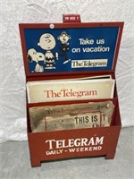 Vintage Metal The Telegram Newspaper Display With