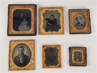 6) ANTIQUE TINTYPE IMAGES IN CASE