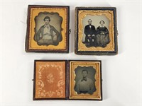 3) ANTIQUE AMBROTYPE IMAGES IN CASE