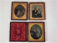 3) ANTIQUE TINTYPE IMAGES IN CASE