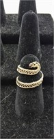 Wrap-around snake chain style ring Sterling Silver
