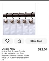 Utopia Alley Hollow Shower Curtain Hooks