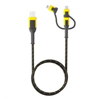 DEWALT 3-In-1 Cable for Lightning,USB-C/Micro-USB
