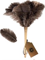 Genuine Ostrich Feather Duster Gray/Brown 16"