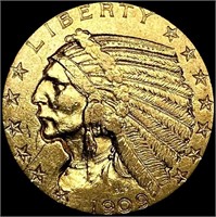 1909 $5 Gold Half Eagle