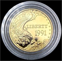 1991-W US Commem .25oz Gold $5