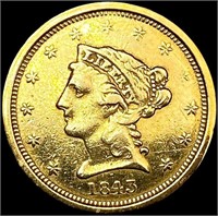 1843-O $2.50 Gold Quarter Eagle NEARLY