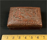 Carved cinnabar box