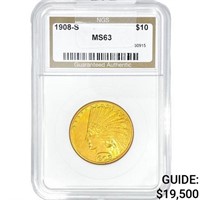 1908-S $10 Gold Eagle NGS MS63