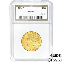 1909-D $10 Gold Eagle NGC MS64