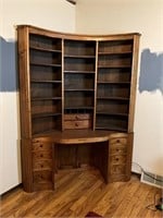 Stunning butternut corner desk and shelves