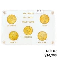 1891-1906 US Gold $10 Type Set (5 Coins)