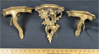 Lot of 3 wall shelves shown