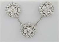 1.25 Ct Diamond Earring Necklace Set 14 Kt
