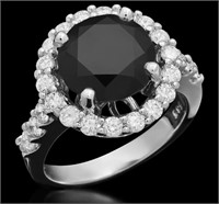 AIGL $ 19,780 5.35 Ct Fancy Black Diamond Ring