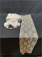 Edwardian silk wedding veil sequined fragment