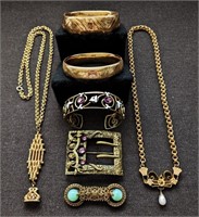 Antique Victorian Jewelry Lot Gold Filled Bracelet