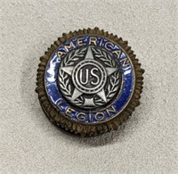 Vintage US American Legion Blue Enameled Tie Lapel