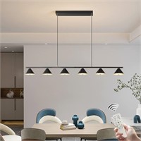Garwarm 55" Modern LED Pendant Lights, Black Dim