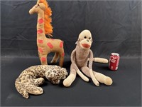 Vintage stuffed animals shown
