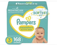 Diapers Size 3, 168 Count - Pampers Swaddlers