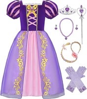 Girls Rapunzel Costume Princess Dress Up   SZ 5T