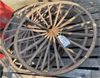 Antique wooden wheels, 4 pcs, 40"D