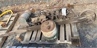 Antique Drag saw & gas can