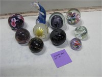 Ten Signed Glass Paperweight  See Info