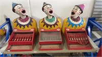 VINTAGE 3 HEAD LAUGHING CLOWN CARNIVAL GAME