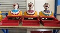 VINTAGE 3 HEAD LAUGHING CLOWN CARNIVAL GAME