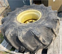 Firestone Tractor tire 18.4-16.1, on rim