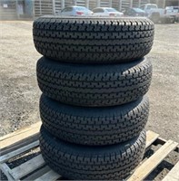 Trailer tires,set of 4,ST225/75R/15,on rims