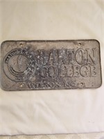 Barton College Automobile Tag