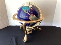 Gemstone Globe On Metal Stand