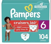 PAMPERS CRUISERS 360 SIZE 6 104 PACK RETAIL $55.94