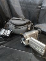 Vintage JVC camcorder with carrying case and