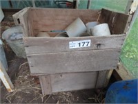 Vintage Timber Crates & 2 Galv Pales